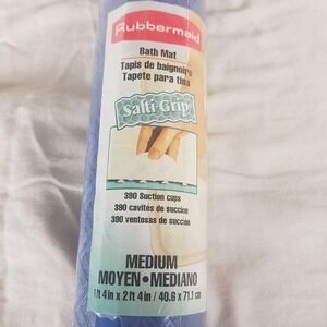 Rubbermaid Safti-Grip Bath Mat Unisex Medium Blue NEW Vintage 1998 Suction Cups